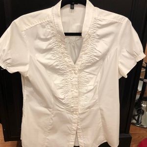 🔴SOLD🔴 Ruched white blouse